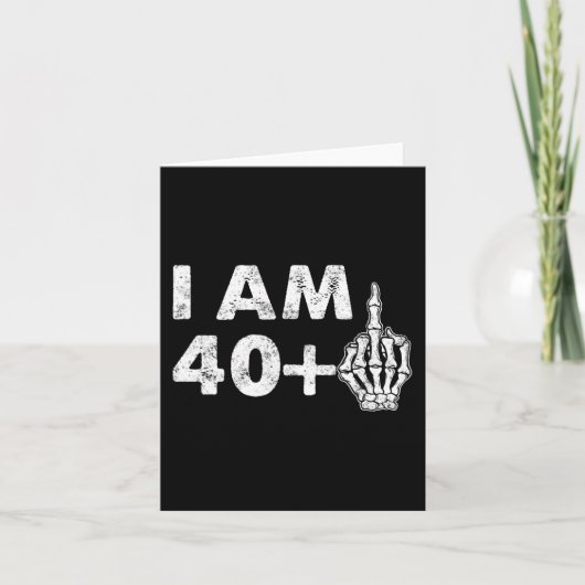 Ich bin 41 Jahre alt Spaß Skelett Middle Finger 41 Karte (Vorderseite)