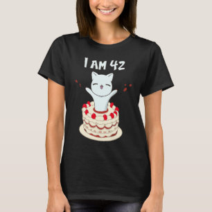 Ich bin 42 Niedliche Katzenkätzchen mit Geburtstag T-Shirt