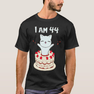 Ich bin 44 Niedliche Katzenkätzchen mit Geburtstag T-Shirt