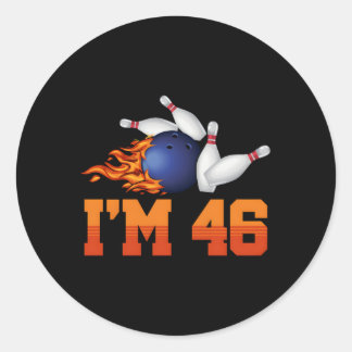 Ich bin 46 Bowling Ball Sports Player 46. Runder Aufkleber