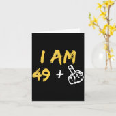 Ich bin 49 Mittelfinger Hand Lustiger Dad-Witz Karte (Gelbe Blume)