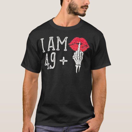 Ich bin 49 Plus 1 Middle Finger Skull Funny 50. Ge T-Shirt (Vorderseite)
