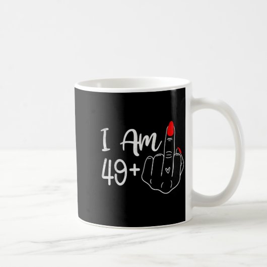 Ich bin 49 Plus 1 Mittelfinger Lustig 50. Geburtst Kaffeetasse (Rechts)