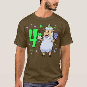 Ich bin 4 Jahre alt bei Schafen, die 4 Jahre alt s T-Shirt