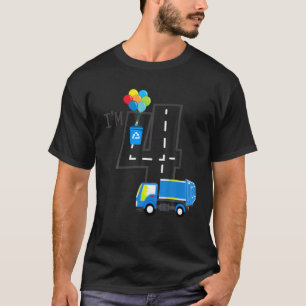 Ich bin 4 Jahre alt Geburtstag Junge Blue Garbage T-Shirt