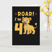 Ich bin 4 Jahre alt Leo Geburtstag Karte (Gelbe Blume)
