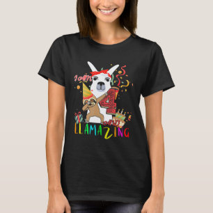Ich bin 4 Jahre alt und llamazing 4. Faultier Llam T-Shirt