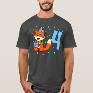 Ich bin 4 mit Fuchs Junge Geburtstag 4 Jahre alt T-Shirt