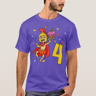 Ich bin 4 mit Spartan Kindergeburtstag 4 Jahre alt T-Shirt