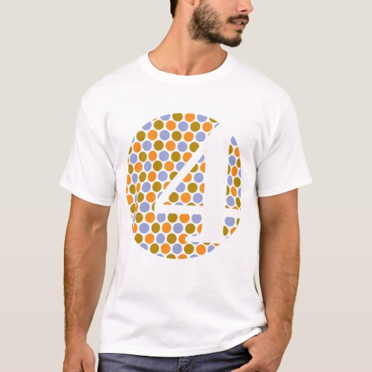 Ich bin 4! Polka Dottin Weiß/Orange T-Shirt (Vorderseite)