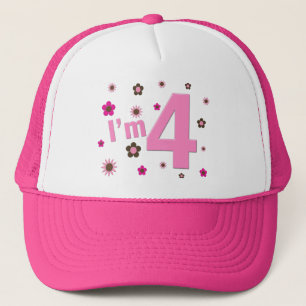 Ich bin 4 Rosa-u. Brown-Blumen Truckerkappe