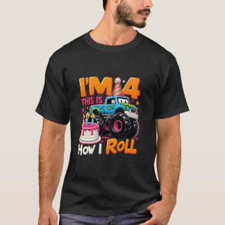 Ich bin 4 So Roll ich 4. Geburtstagskameraton T-Shirt