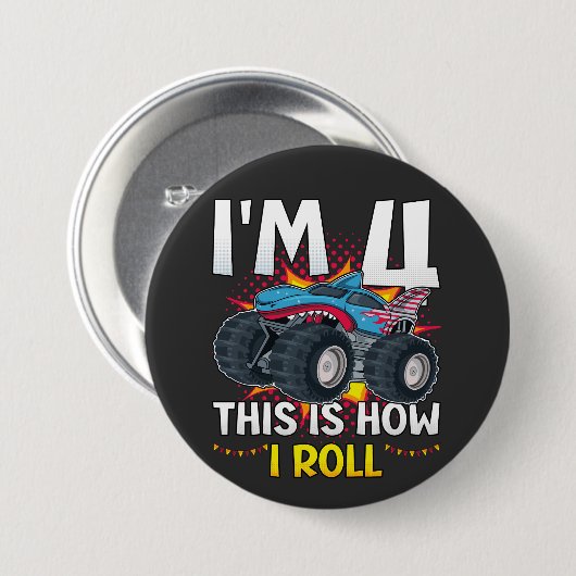 Ich bin 4 So rolle ich Monster Truck Round Button (Vorne & Hinten)