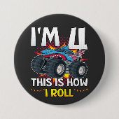 Ich bin 4 So rolle ich Monster Truck Round Button (Vorderseite)
