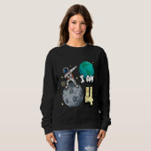 Ich bin 4 Space Astronaut Kid Moon Walker 4. Gebur Sweatshirt (Vorne ganz)