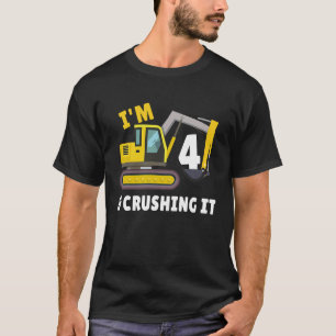 Ich bin 4 und zerstöre es 4. Geburtstag Grabungsst T-Shirt