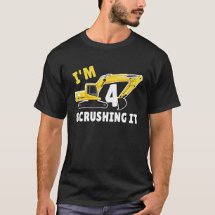 Ich bin 4 und zerstöre es 4. Geburtstag Grabungsst T-Shirt