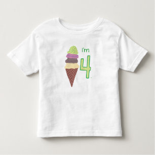 Ich bin 4, vier Schaufeln Eiscreme auf Kleinkind T-shirt
