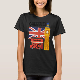 Ich bin 50. 50. Geburtstag Britisch-London-Thema F T-Shirt