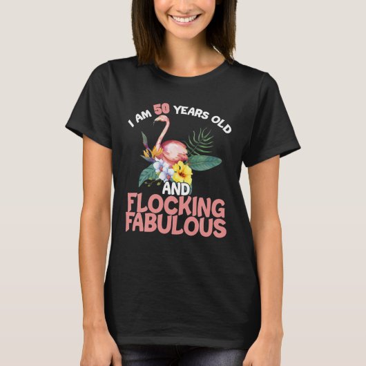 Ich bin 50 Jahre alt Flocking Fabulous 50. Geburts T-Shirt (Vorderseite)