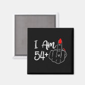 Ich bin 54 Plus 1 Mittelfinger Lustig 55. Geburtst Magnet (Vorderseite/Rückseite)