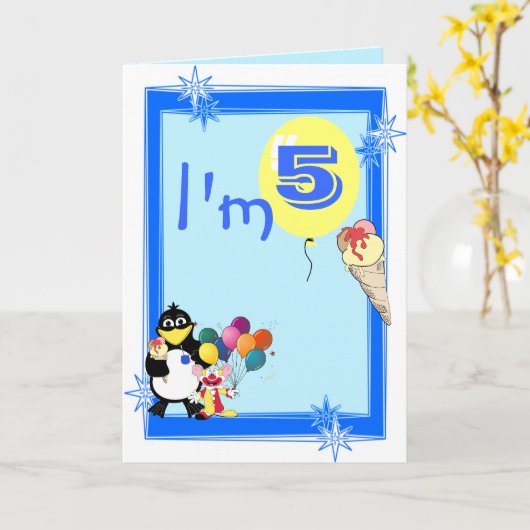 Ich bin 5 Geburtstag Karte (Gelbe Blume)