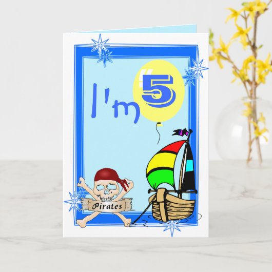 Ich bin 5 Geburtstag Karte (Gelbe Blume)