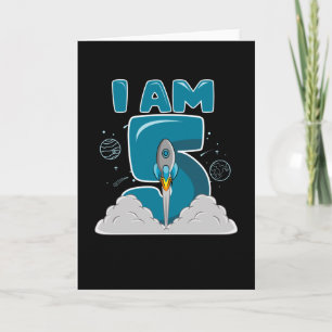 ICH BIN 5 JAHRE ALT 5. Geburtstag Junge Weltraum G Karte