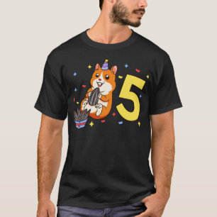 Ich bin 5 mit Hamster Kindergeburtstag 5 Jahre alt T-Shirt