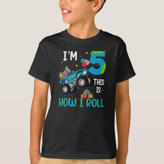 Ich bin 5 so bin ich, wie ich rollen, 5 Jahre alt T-Shirt (Vorderseite)