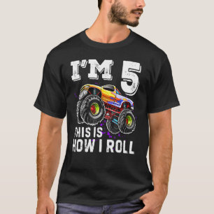Ich bin 5 so Roll Monster Truck 5. Geburtstag T-Shirt
