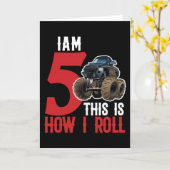 Ich bin 5, so rolle ich Monster Truck Karte (Gelbe Blume)