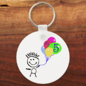 Ich bin 5 Strichmännchen Schlüsselanhänger (Vorderseite)