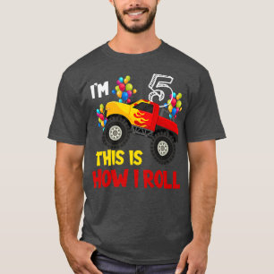 Ich bin 5th So Roll Monster Truck 5. Geburtstag T-Shirt