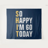 Ich bin 60. Geburtstagsbanner Wandteppich (Vorderseite (Horizontal))