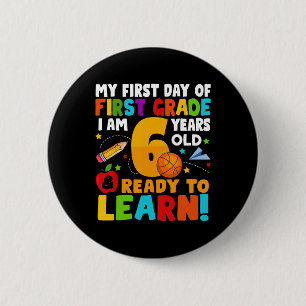 Ich bin 6 bereit, meinen Rücken in die Schule zu e Button