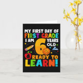 Ich bin 6 bereit, meinen Rücken in die Schule zu e Karte (Gelbe Blume)