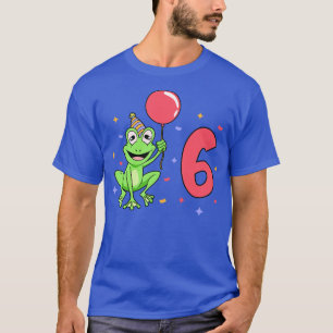 Ich bin 6 mit Frosch Kindergeburtstag 6 Jahre alt T-Shirt