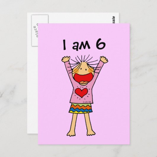 Ich bin 6 postkarte (Vorne/Hinten)