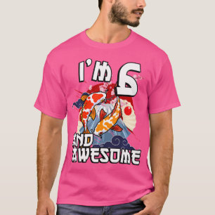 Ich bin 6 und Phantastischer japanischer Carp Koi T-Shirt