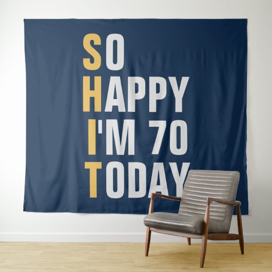 Ich bin 70. Geburtstagsbanner  Wandteppich (Beispiel (Horizontal))