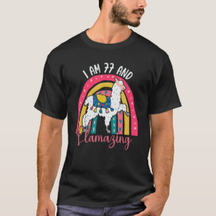 Ich bin 77 Jahre alt und lamming Alpaca Llama 77. T-Shirt