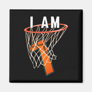 Ich bin 7 Basketball Themed 7. Geburtstagsparty Ce Magnet