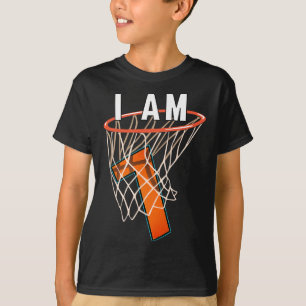 Ich bin 7 Basketball Themed 7. Geburtstagsparty Ce T-Shirt