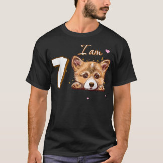 Ich bin 7 Corgi-Geschenk für das 7. Geburtstagsges T-Shirt