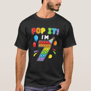 Ich bin 7 Jahre alt Pop Es 7. Geburtstagsballon Ki T-Shirt