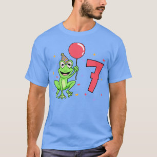Ich bin 7 mit Frosch Kindergeburtstag 7 Jahre alt T-Shirt