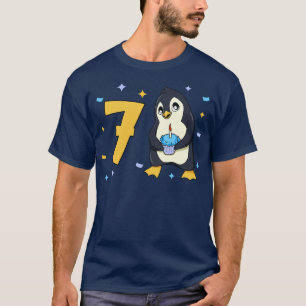 Ich bin 7 mit Pinguin Kindergeburtstag 7 Jahre alt T-Shirt