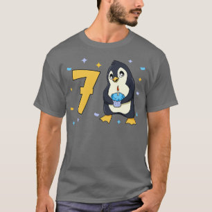 Ich bin 7 mit Pinguin Kindergeburtstag 7 Jahre alt T-Shirt