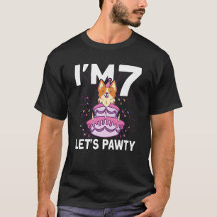 Ich bin 7 Tage Hund Party Kinder 7. Geburtstag Kor T-Shirt